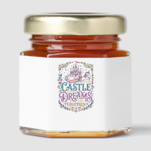 Unicorn Castle Dreams Unicorn White Background Pri Honey Jar Favors