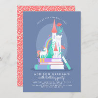 Unicorn & Castle Fairytale Birthday Party Invitation