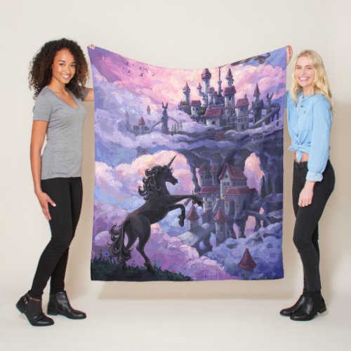 Unicorn Castle Fleece Blanket