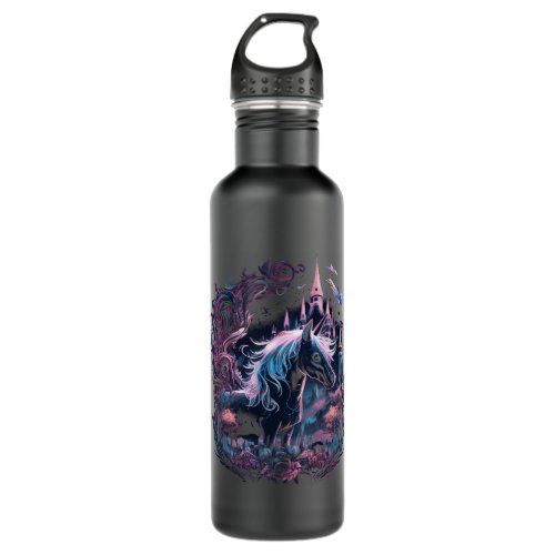 Unicorn Castle Graphic for Women and Girls Stainless Steel Water Bottle