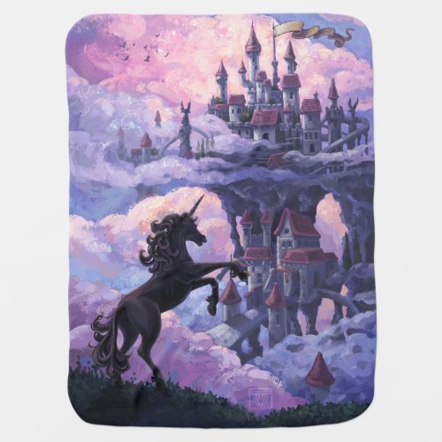 Unicorn Castle in the Clouds Art Swaddle Blanket