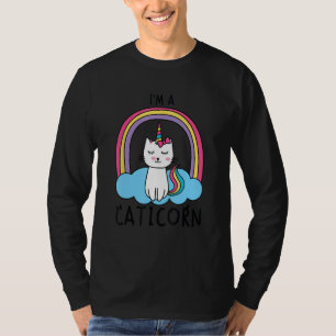 Unicorn Cat I'm a Caticorn Girl Unicorn Rainbow Lo T-Shirt