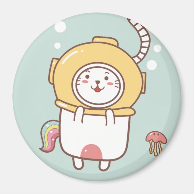 Unicorn Cat Magnet (Front)