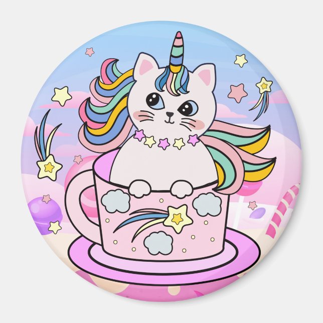 Unicorn Cat Magnet (Front)