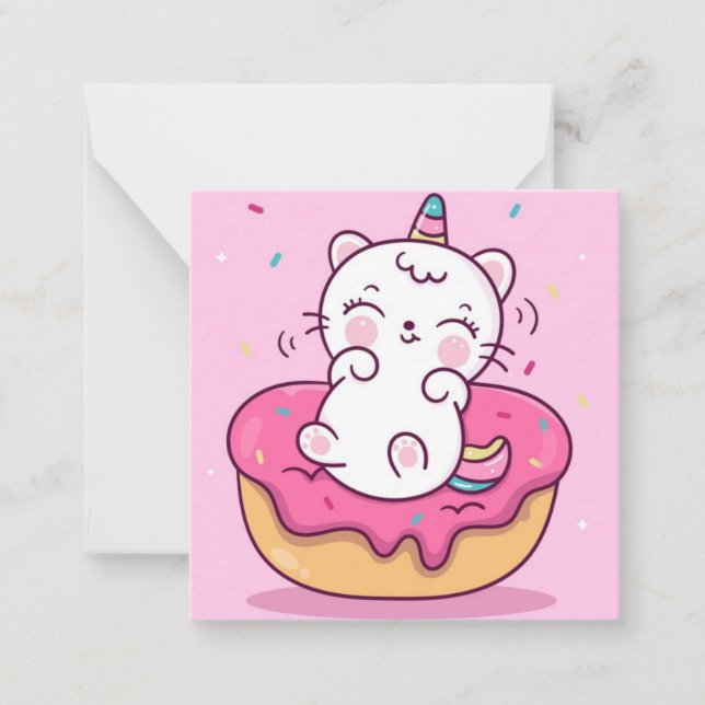 Unicorn Cat Note Card (Front)