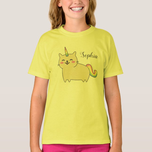 Unicorn Cat  Personalized T-shirt (Front)