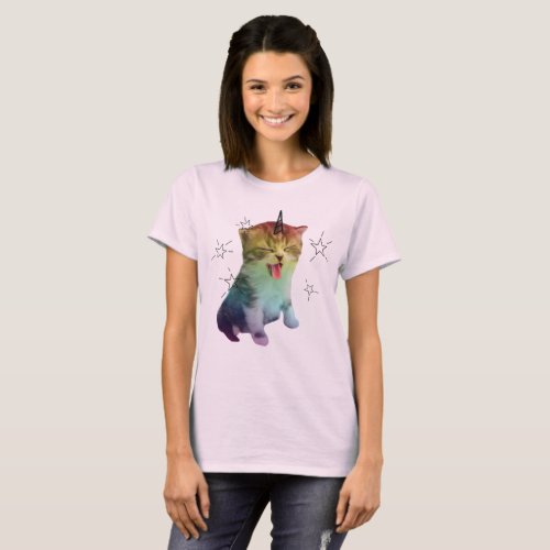 Unicorn Cat Shirt Pink Caticorn Rainbow Pride Purr