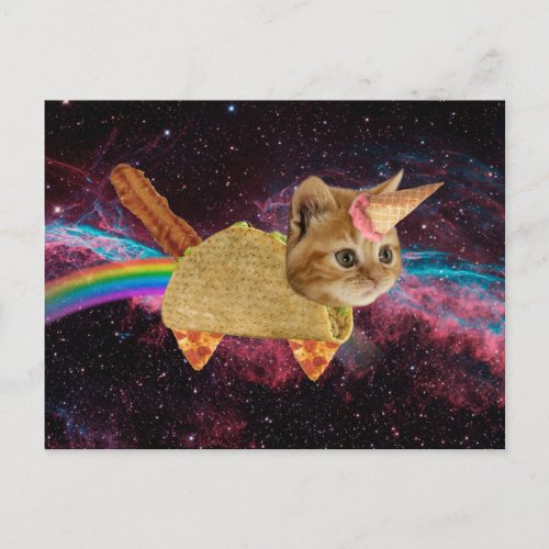 Unicorn cat _ taco cat _ space cat _ tabby cat postcard