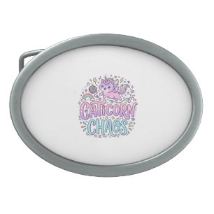 Unicorn Caticorn Chaos Cute Pastel Product Graphic Belt Buckle
