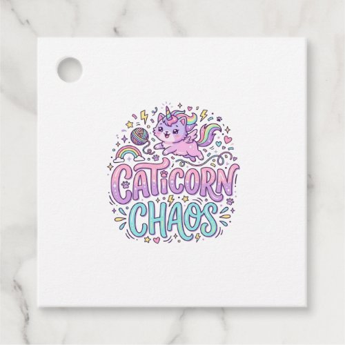 Unicorn Caticorn Chaos Cute Pastel Product Graphic Favor Tags