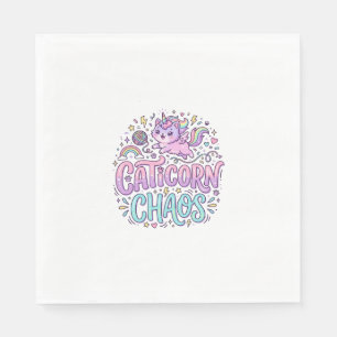 Unicorn Caticorn Chaos Cute Pastel Product Graphic Napkins
