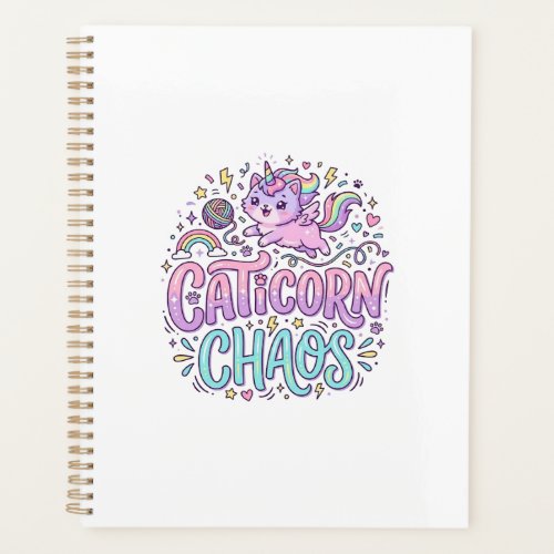 Unicorn Caticorn Chaos Cute Pastel Product Graphic Planner