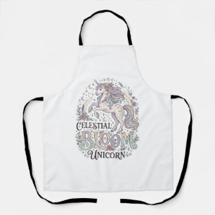Unicorn Celestial Bloom Unicorn Premium Vector Typ Apron