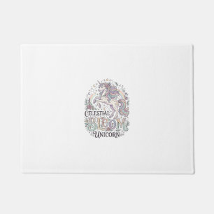 Unicorn Celestial Bloom Unicorn Premium Vector Typ Doormat