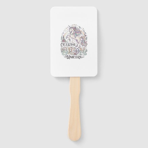Unicorn Celestial Bloom Unicorn Premium Vector Typ Hand Fan