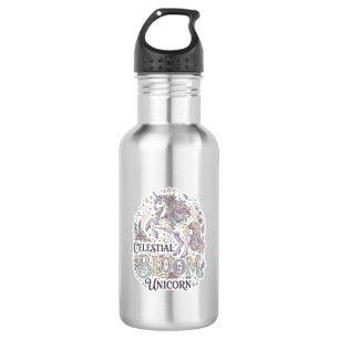 Unicorn Celestial Bloom Unicorn Premium Vector Typ Stainless Steel Water Bottle