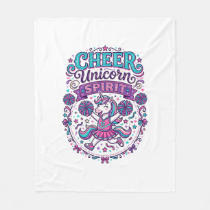 Unicorn Cheer Unicorn Spirit Colorful POD Artwork_ Fleece Blanket