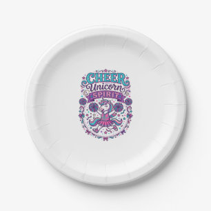 Unicorn Cheer Unicorn Spirit Colorful POD Artwork_ Paper Plates
