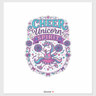 Unicorn Cheer Unicorn Spirit Colorful POD Artwork_ Sticker
