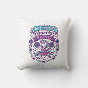 Unicorn Cheer Unicorn Spirit Colorful POD Artwork_ Throw Pillow