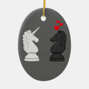 Unicorn Chess Knight Ceramic Ornament