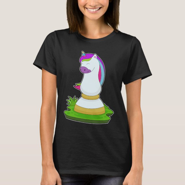 Unicorn Chess piece Knight Chess T-Shirt (Front)