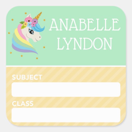 Unicorn Child School Name Label Editable Color Zazzle Com Unicorn Child School Name Label Editable Color Zazzle Com
