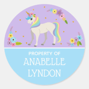 Unicorn Bookplates Labels Zazzle Unicorn Bookplates Labels Zazzle
