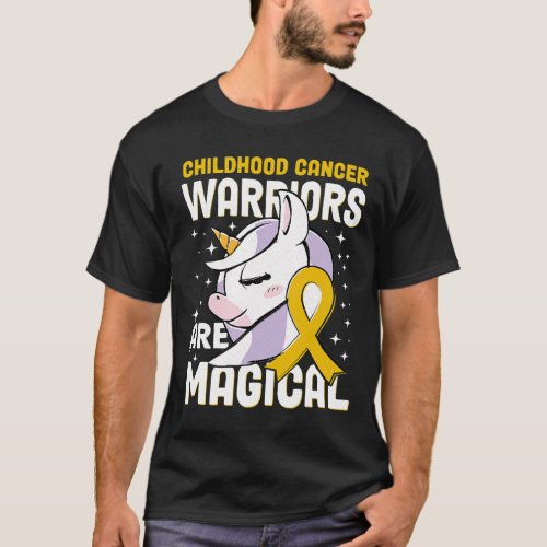Unicorn Childhood Cancer Warriors Magical Survivor T_Shirt