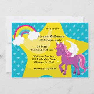 Unicorn * CHOOSE your background color Invitation