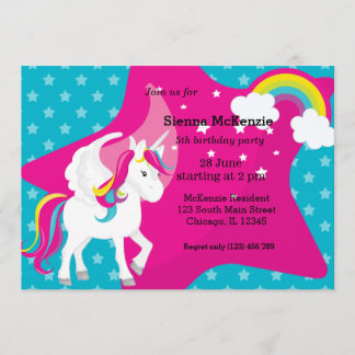 Unicorn * CHOOSE your background color Invitation