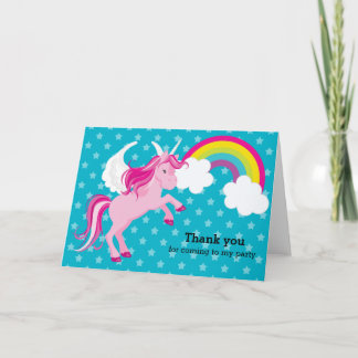 Unicorn * Choose your background color Thank You Card