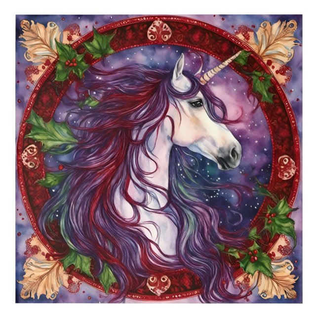 Unicorn Christmas Acrylic Print (Front)