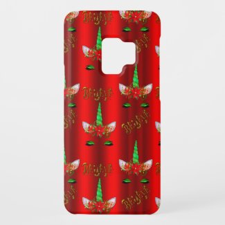 Unicorn Christmas Believe Red