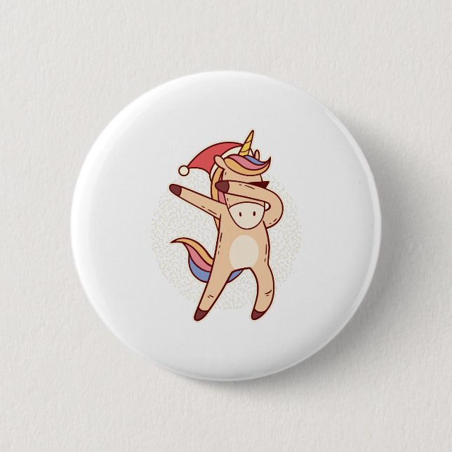 unicorn christmas button (Front)