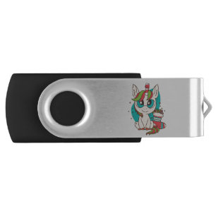 Unicorn Christmas Flash Drive
