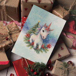 Unicorn Christmas Holiday Card