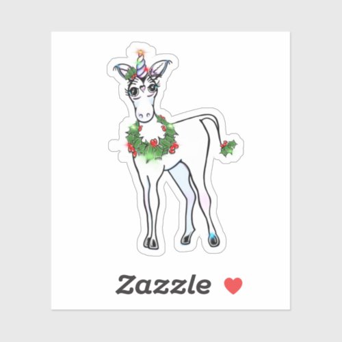 Unicorn  Christmas Magical  Sticker