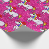 Unicorn Christmas Pink Wrapping Paper (Corner)