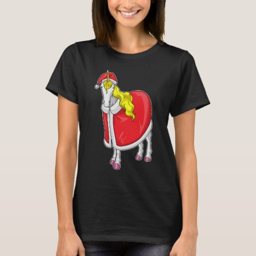 Unicorn Christmas Santa hat T_Shirt