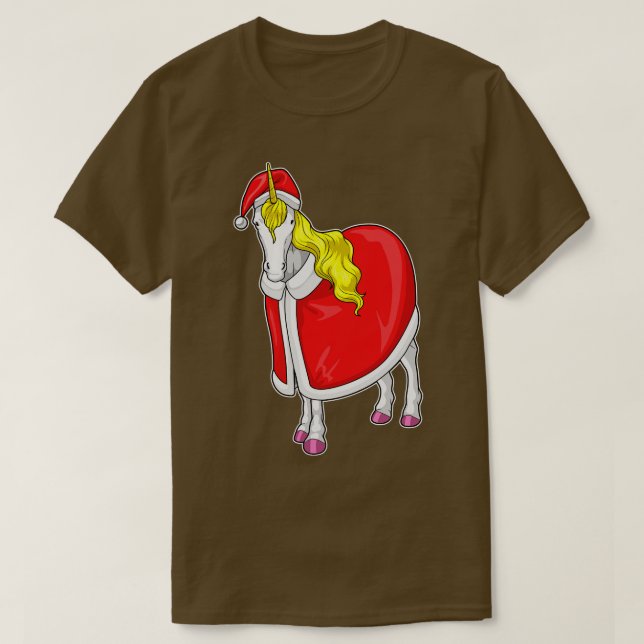 Unicorn Christmas Santa hat T-Shirt (Design Front)