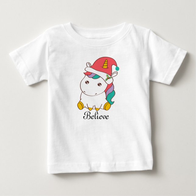 Unicorn Christmas Shirt for kids, toddlers (Front)