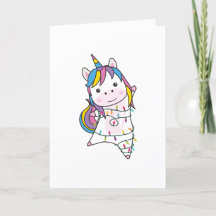 Unicorn Christmas Snow Winter Animals Unicorns Adu Holiday Card
