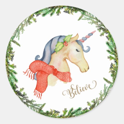 Unicorn Christmas Sticker