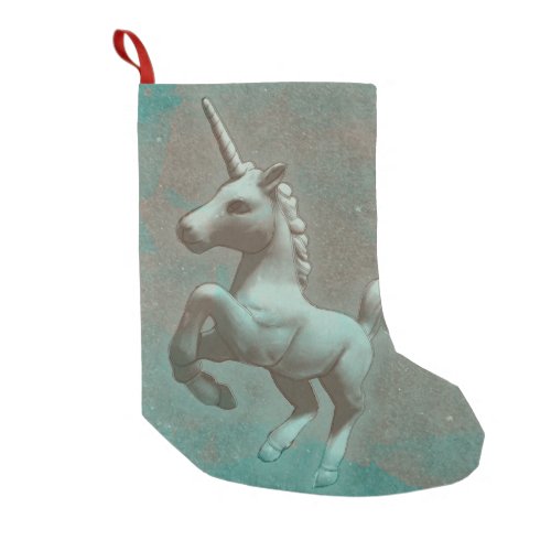 Unicorn Christmas Stocking Teal Steel