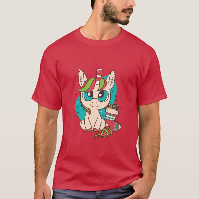 Unicorn Christmas T-Shirt (Front)