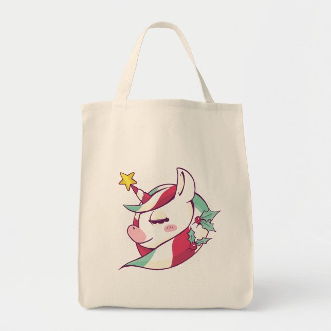 Unicorn Christmas Tote Bag (Front)