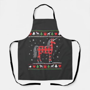 Unicorn Christmas Tree Lights Decoration Xmas Swea Apron