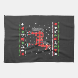 Unicorn Christmas Tree Lights Decoration Xmas Swea Kitchen Towel