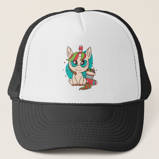 Unicorn Christmas Trucker Hat
